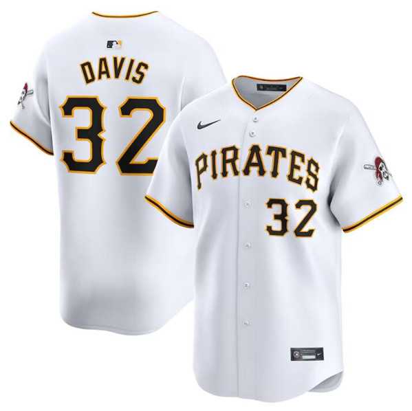 Mens Pittsburgh Pirates #32 Henry Davis White Home Limited Baseball Stitched Jersey Dzhi